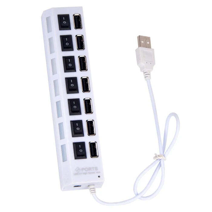 7 Ports Usb Hub 2.0 Usb Splitter White-Not For Sale, Points Redemption Only